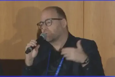 Otavio at the debate session, LIVES 2026